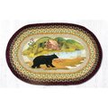 Capitol Importing Co 3 x 5 ft. Jute Oval Cabin Bear Patch 88-35-395CB